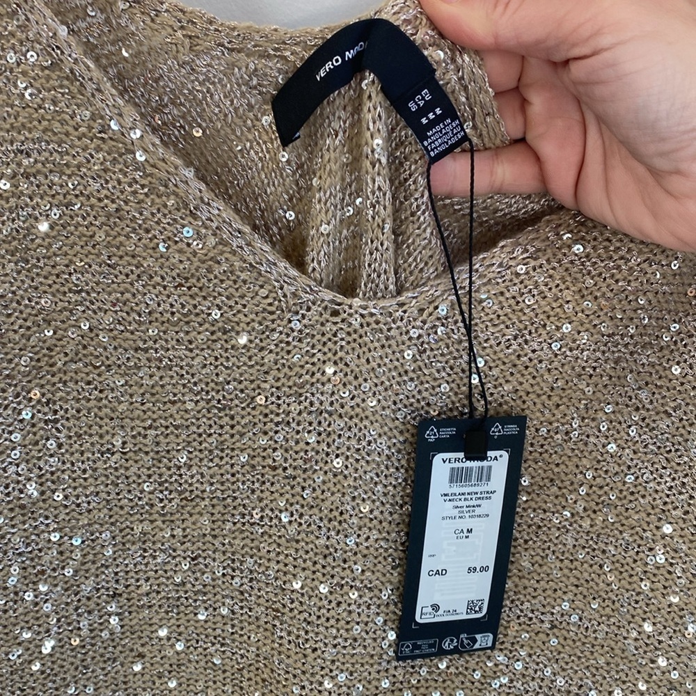🆕 Vero Moda Leilani Knit V Neck Dress - Picture 4 of 7